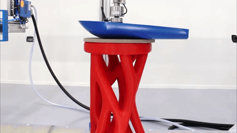 XceL 3D printer, Leapfrog, 3D printed chair testing