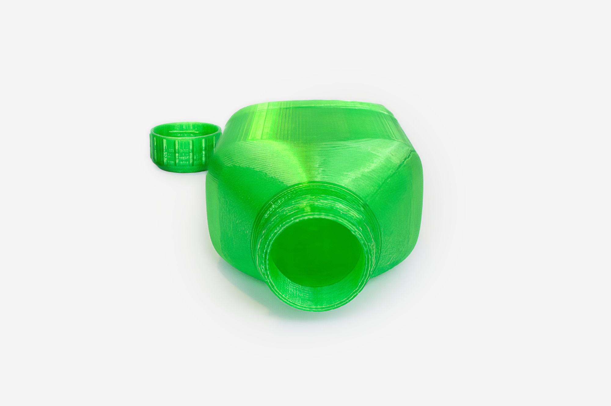 3d printed PETG filament model of a bottle